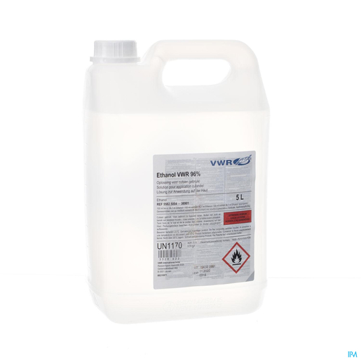 Ethanol VWR 96% Oplossing voor Cutaan Gebruik 5L | Desinfectie