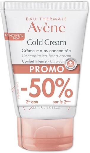 Avène Cold Cream Geconcentreerde Handcrème Duo 2x50ml (2de product aan - 50%) | Schoonheid en hydratatie van handen
