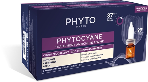 Phytocyane behandeling tegen progressieve haaruitval vrouw ampullen 12x5 ml | Uitval