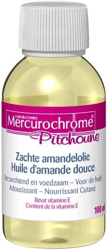 Mercurochrome Pitchoune Huile d&#039;Amande Douce 100ml | Sécheresse cutanée - Hydratation