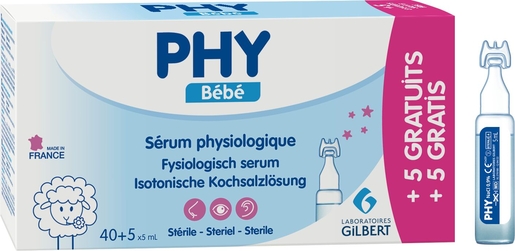PHY Fysiologisch Serum 0,9% 40 x 5 ml (+ 5 gratis flesjes) | Onze Bestsellers