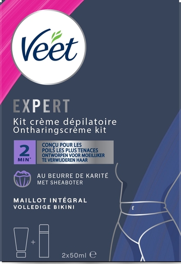 Veet Expert Kit Crème Dépilatoire Maillot 2x50ml | Epilation