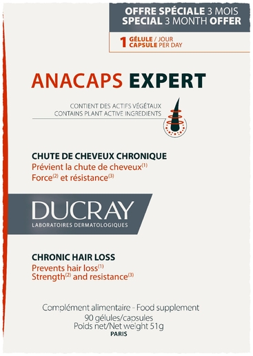 Ducray Anacaps Expert Chronic Hair Loss 90 Capsules | Haaruitval - Gebroken nagels