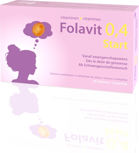 Folavit 0,4 mg Start Kinderwens 90 tabletten | Vitaminen en voedingssupplement voor tijdens de zwangerschap 