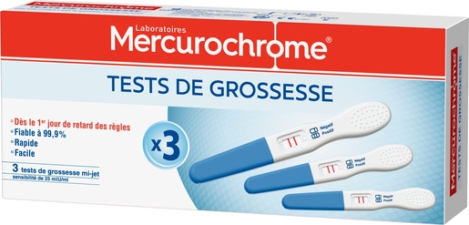 Mercurochrome Test Grossesse 3 Pièces | Tests de grossesse 