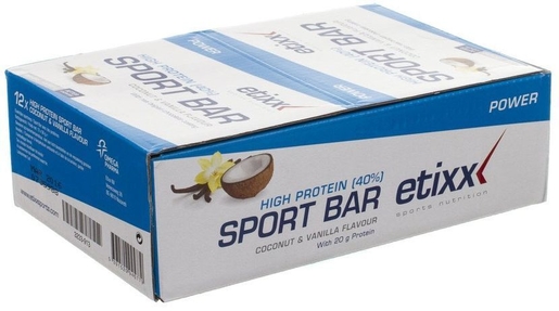 Etixx High Protein Sport Bar Coconut Vanilla 12x50g | Masse musculaire