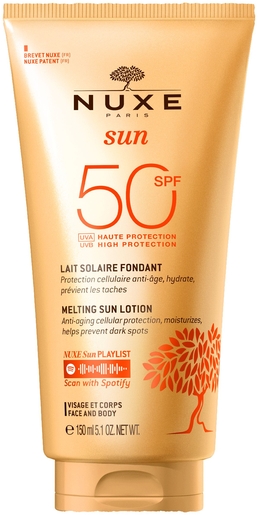 Nuxe Sun Smeltende lichaamsmelk Hoge Bescherming SPF 50 150 ml | Zonnebescherming