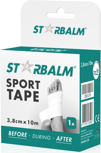Star Balm Sport Tape 3,8 cm x 10 m Wit | Verbanden - Pleisters - Banden