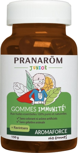 Pranarôm Aromaforce Immuniteit Junior Bio 60 Kauwgummen | Natuurlijk afweersysteem - Immuniteit
