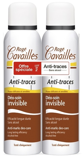 Rogé Cavaillès Verzorgende Deospray Duo Onzichtbaar 2x150ml (2de product aan - 50%) | Klassieke deodoranten