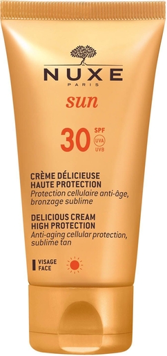 Nuxe Sun Crème Délicieuse Visage Haute Protection IP30 50ml | Vos protections solaires au meilleur prix