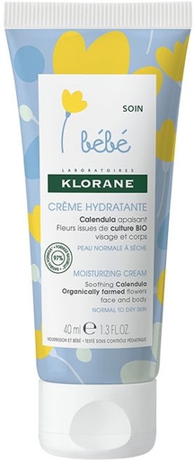 Klorane Baby Hydraterende Crème 40ml (nieuwe formule) | Droge huid - Hydratatie