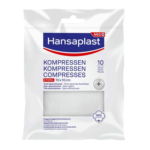 Hansaplast Compresses 10cmx10cm 10 pièces | Pansements - Sparadraps - Bandes