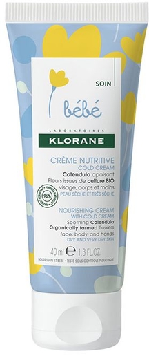 Klorane Bébé Crème Nutritive Cold Cream 40ml (nouvelle formule) | Croutes de lait