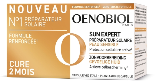 Oenobiol Sun Expert Préparateur Solaire Peau Sensible 2x30 Capsules | Compléments alimentaires et activateurs bronzage