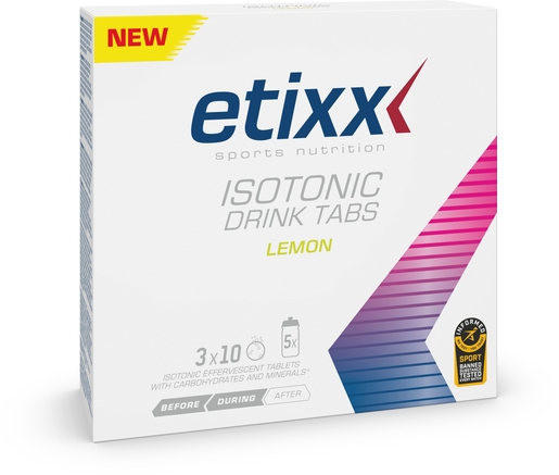 Etixx Isotonic Drink Tabs Lemon 3x10 Comprimés Effervescents | Vitamines