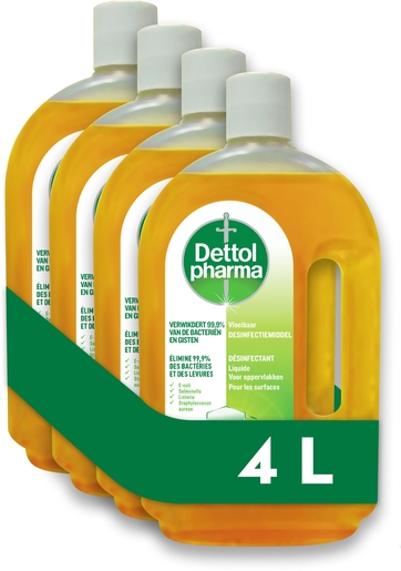 Dettolpharma Original Vloeibaar desinfectiemiddel 4x1L | Ontsmettingsmiddel