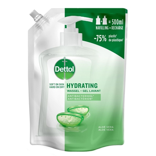 Dettol Gel Lavant Hydratant Aloe Vera Recharge 500ml | Désinfectant pour les mains