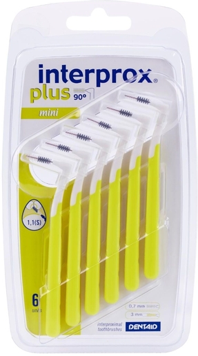 Interprox Plus 6 Borstels voor tussen de tanden Mini 1.1mm | Tandfloss - Interdentale borsteltjes