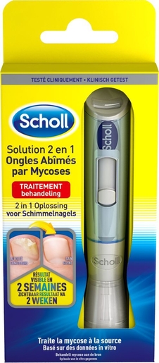 Scholl 2in1 Beschadigde Nagels Schimmel 3,8 ml + 5 Vijlen | Mycose - Atleetvoeten
