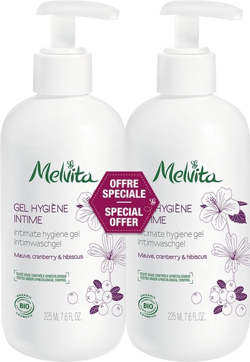 Melvita Gel Intieme Hygiëne 2x225 ml | Verzorgingsproducten voor de dagelijkse hygiëne