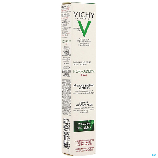 Vichy Normaderm S.O.S Pasta tegen puistjes Zwavel 20 ml | Acné - Onzuiverheden