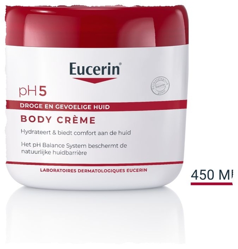 Eucerin pH5 Body Crème Droge en Gevoelige Huid Pot 450ml | Hydratatie - Voeding