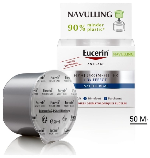 Eucerin Hyaluron-Filler +3x Effect Nachtcrème Navulling 50 ml | Antirimpel