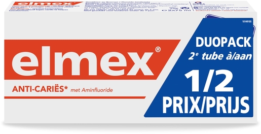 Elmex Dentifrice Anticaries DuoPack 2x75ml (2ème à -50%) | Dentifrice - Hygiène dentaire