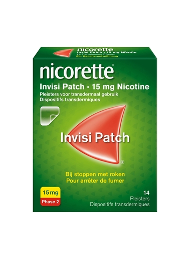 Nicorette Invisi Patch 15mg Nicotine 14 Patches | Stoppen met roken