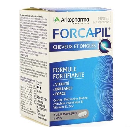 Forcapil 60 Capsules | Vitamines - Chute de cheveux - Ongles cassants