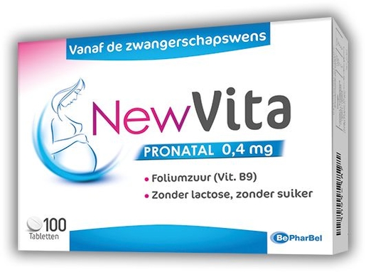 NewVita Pronatal 0,4mg 100 Tabletten | Vitaminen en voedingssupplement voor tijdens de zwangerschap 