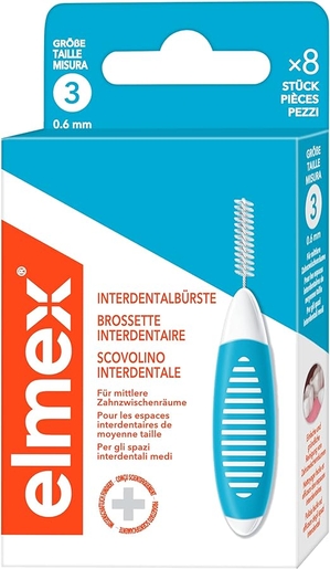 Elmex Interdental Brush Maat 3 8 Stuks | Tandfloss - Interdentale borsteltjes