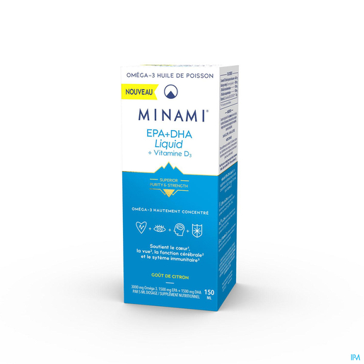 Minami EPA + DHA Liquid + Vitamine D3 150ml | Omega 3 - Omega 6