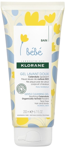 Klorane Bébé Gel Lavant Doux 200ml (nouvelle formule) | Bain - Toilette