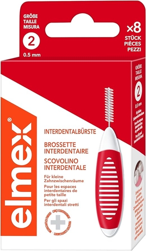 Elmex Interdental Brush Maat 2 8 Stuks | Tandfloss - Interdentale borsteltjes