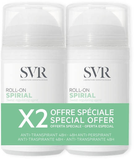 Svr Spirial Deo Roll-on 2 x 50 ml (Nieuwe Formule) | Antitranspiratie deodoranten