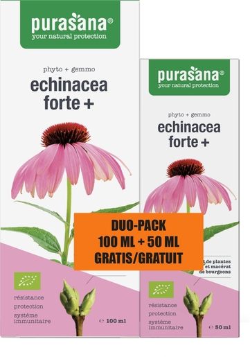 Purasana Duo Echinacea Forte + 100 ml (50 ml gratis) | Natuurlijk afweersysteem - Immuniteit