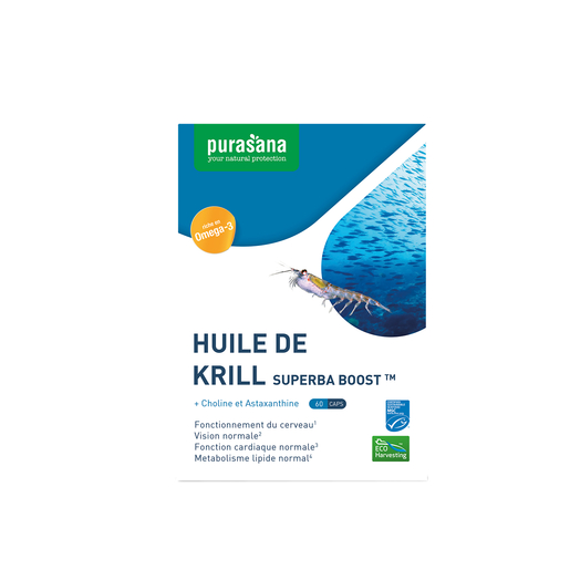 Purasana Huile De Krill 60 capsules | Mémoire - Concentration