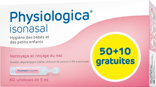 Physiologica Isonasal 50 Unidoses x 5ml (plus 10 gratuites) | Yeux
