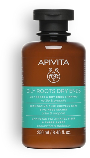 Apivita Shampoo Vette Wortels en Droge Punten 250 ml | Haarverzorging