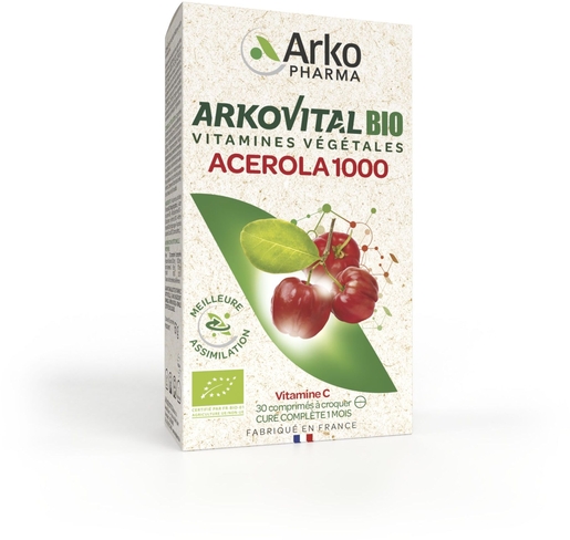 Arkovital Acérola 1000 Bio 30 Comprimés | Défenses naturelles - Immunité