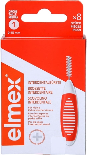 Elmex Interdental Brush Maat 1 8 Stuks | Tandfloss - Interdentale borsteltjes