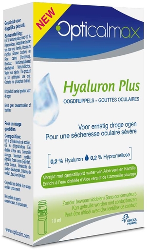 Opticalmax Hyaluron Plus 1x10ml | Oculaire droogte
