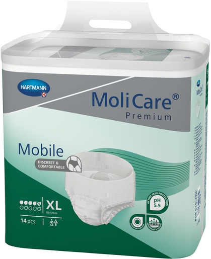 MoliCare Premium Mobile 5 Drops 14 Slips Taille Extra Large | Changes - Slips - Culottes