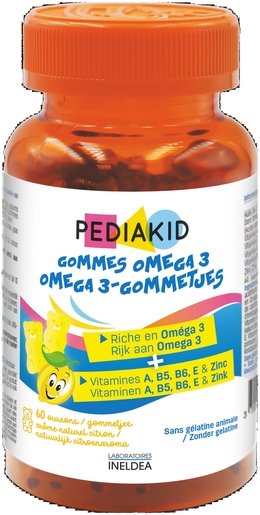 Pediakid Gummies Omega 3 60 Gommes A Mâcher | Omega 3 - Omega 6
