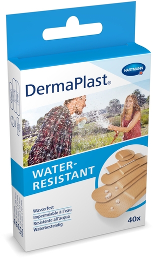 DermaPlast Water Résistant 40 Pansements Adhésifs Prédécoupés (5 tailles) | Pansements - Sparadraps - Bandes