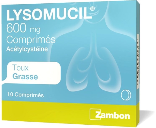 Lysomucil 600mg 10 Comprimés | Toux grasse