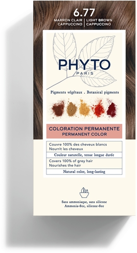 Phytocolor Kit Coloration Permanente 6.77 Marron Clair Cappuccino | Coloration