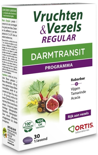 Ortis Vruchten &amp; Vezels Darmtransit 30 Tabletten | Vertering - Transit